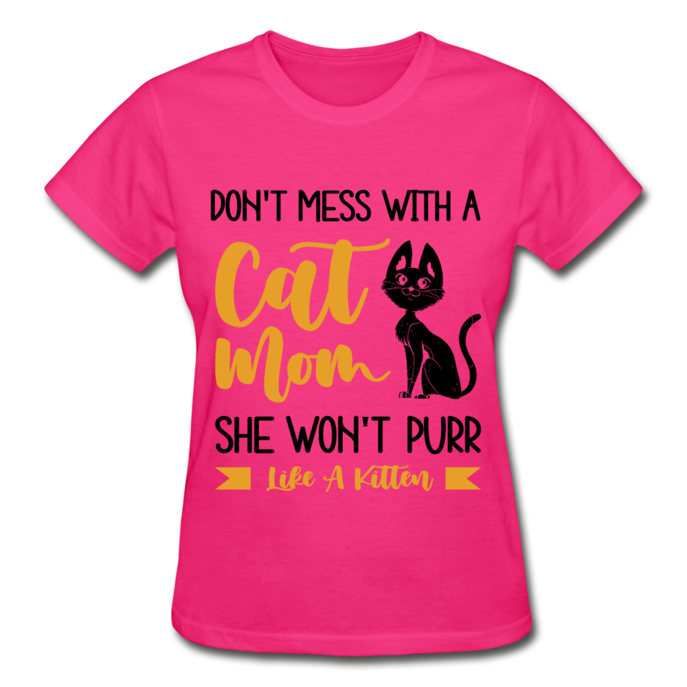 Cat Mom T-Shirt - fuchsia