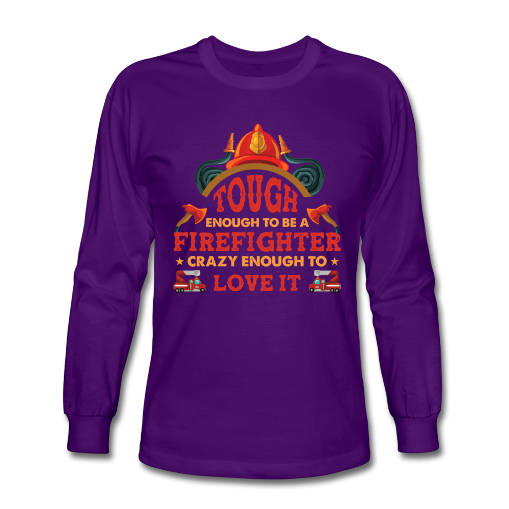 Firefighter Tough Enough Long Sleeve Shirt - purple