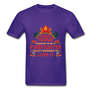 Firefighter Tough Enough T-Shirt - purple